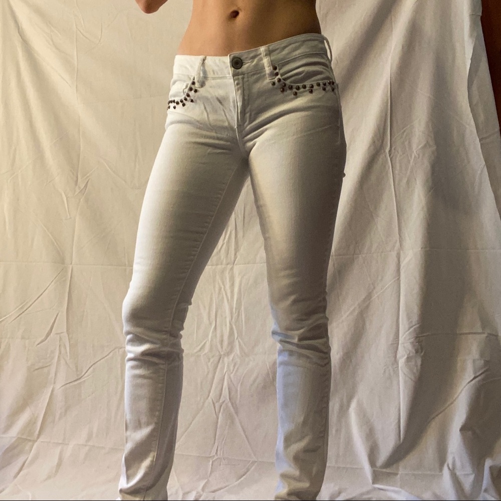 White Studded Jeans